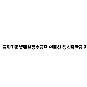 국민기초생활보장수급자 어르신 생신축하금 지원