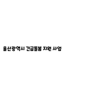 울산광역시 긴급돌봄 지원 사업