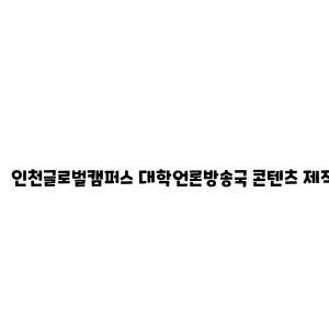 인천글로벌캠퍼스 대학언론방송국 콘텐츠 제작 지원