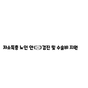 저소득층 노인 안(眼)검진 및 수술비 지원