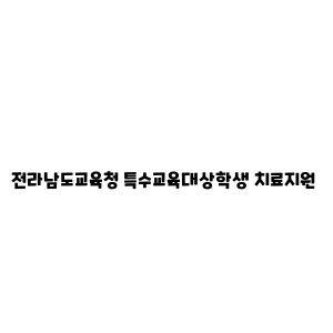 전라남도교육청 특수교육대상학생 치료지원