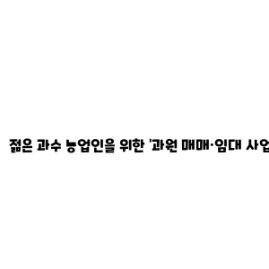 젊은 과수 농업인을 위한 '과원 매매·임대 사업' 지원 정보