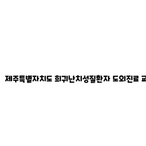 제주특별자치도 희귀난치성질환자 도외진료 교통비 지원