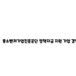 중소벤처기업진흥공단 정책자금 지원 기업 경쟁력 강화 컨설팅