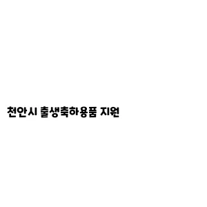 천안시 출생축하용품 지원